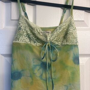Urban Outfitters Lace Trim Tie-Dye Camisole